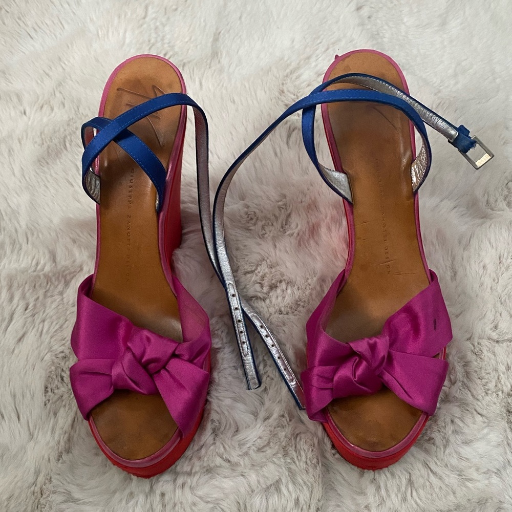 Giuseppe Zanotti Design Satin Multi color Wedges